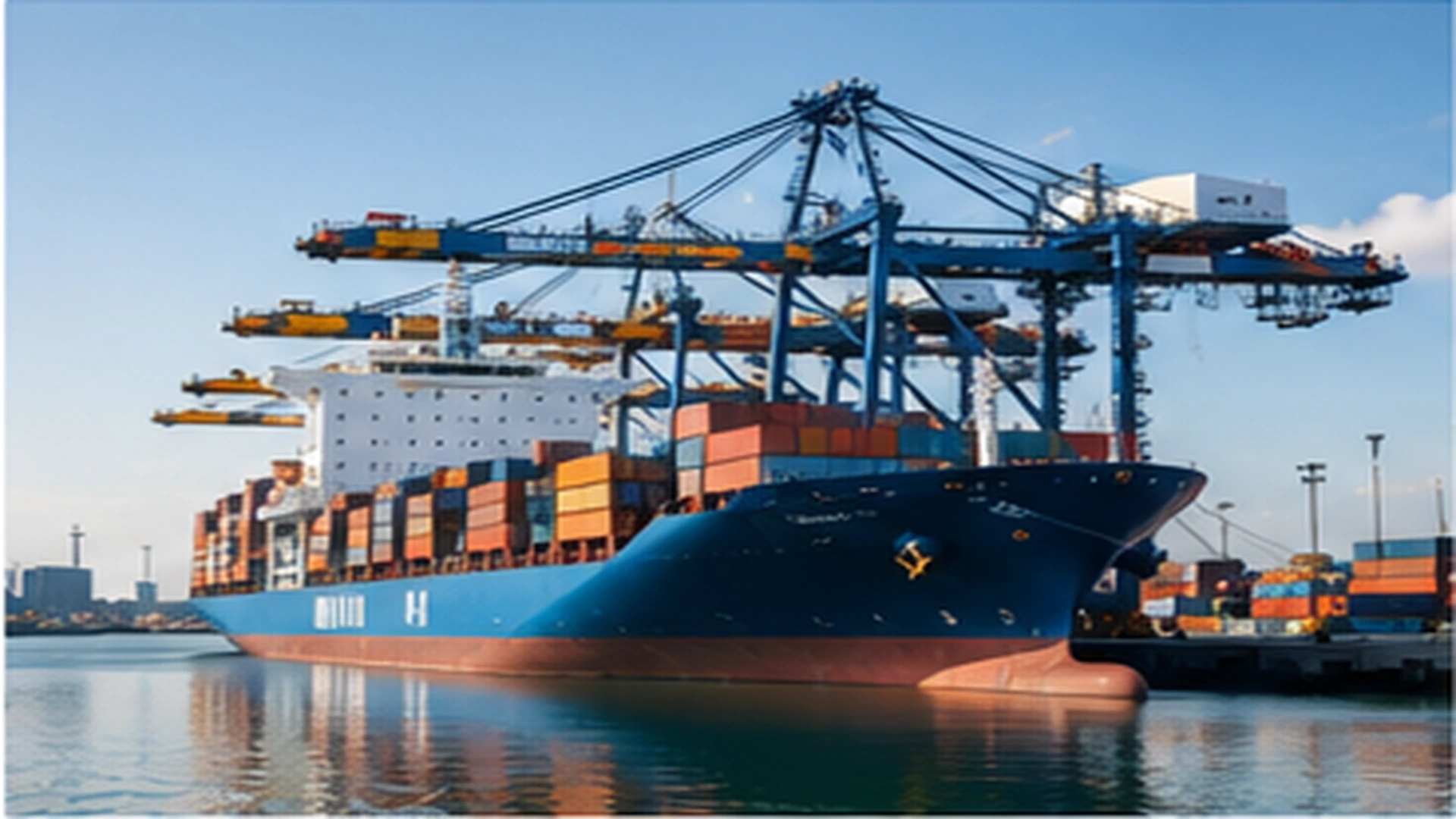 Cargo vessel moving containers from China to the UAE